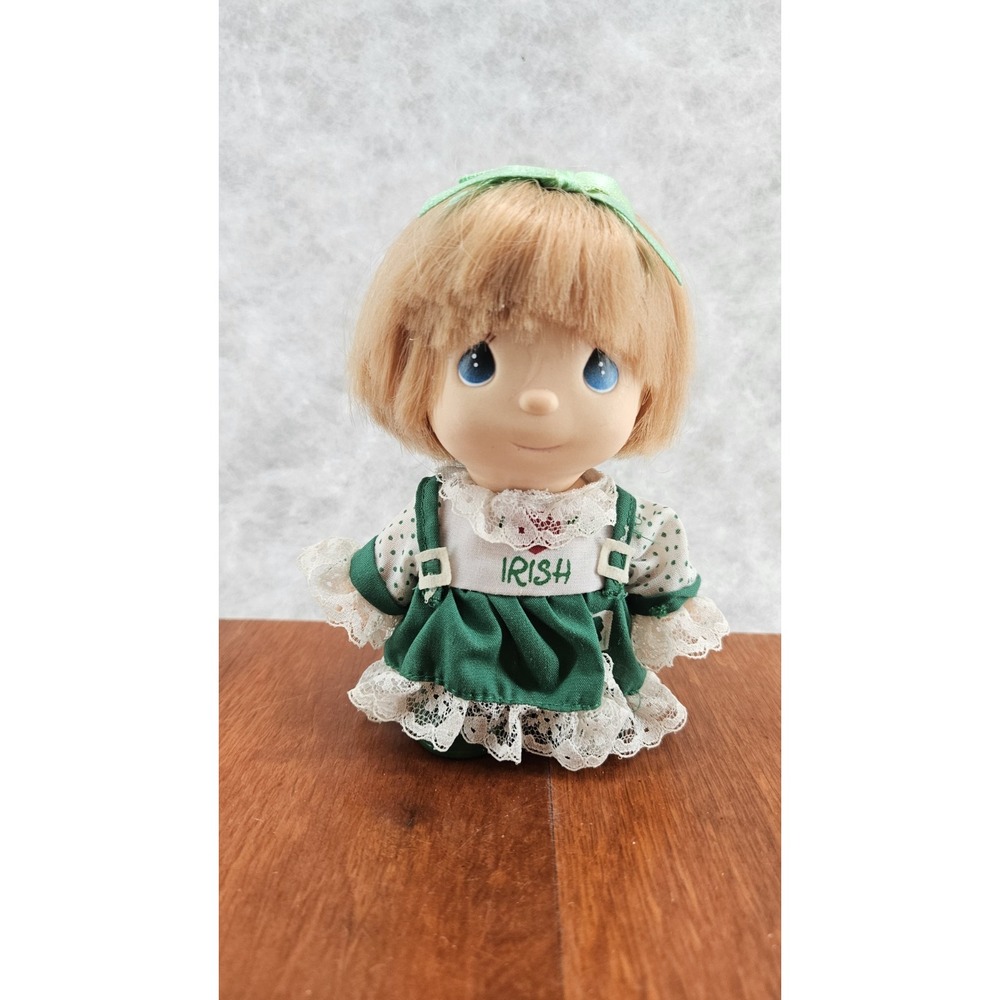 Enesco Precious Moments Hi Babies 5" St Patrick's Day Girl Doll I ❤️ The Irish V